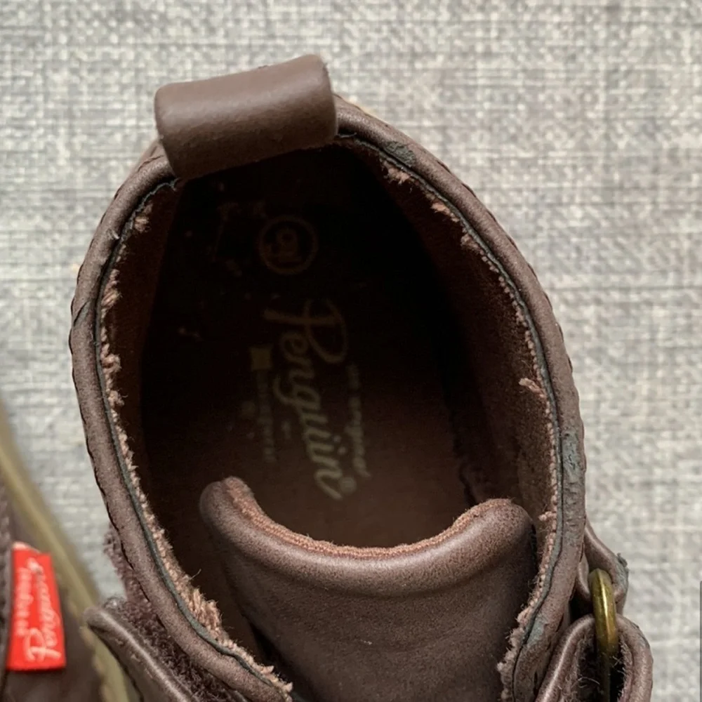 Original Penguin Kids Brown Shoes toddler size 9 rubber sole - Picture 5 of 6